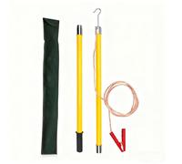 Tige de décharge isolée for électricien - Fil cuivre 3 m (9,8 pi), outil sécurité basse tension (90 cm, 150, 180, m) for 220 kV(Yellow,220kV-3m(118in))