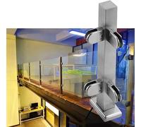 Tige De Fixation Pour Clôture En Verre, Poteau De Balustrade En Verre, Pince De Garde-Corps En Verre Argenté, Poteau De Panneau De Verre Stable Pour Plate-Forme/Terrasse/（Corner Post-105Cm）