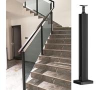 Tige de Fixation pour clôture en Verre, Poteau de Garde-Corps en Verre, poteaux de balustres de terrasse en Acier Inoxydable pour escaliers intérieurs et balcons (Poteau d'extrémité, 105 cm/