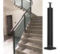 Tige de Fixation pour clôture en Verre, Poteau de Garde-Corps en Verre, poteaux de balustres de terrasse en Acier Inoxydable pour escaliers intérieurs et balcons (Poteau d'angle, 95 cm/37,4
