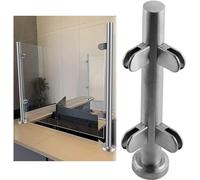 Tige De Fixation Pour Clôture En Verre, Poteaux De Balustrade En Acier Inoxydable Avec Pinces À Verre, Poteau De Panneau En Verre Argenté, Pince De Garde-Corps En Verre A（Corner Post-105Cm）