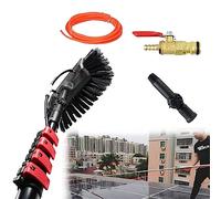 Tige de nettoyage de fenêtre de 12 m, kit de nettoyage de toit de 6 m, brosse de nettoyage pour panneaux solaires et panneaux solaires/fenêtres, brosse télescopique de 6 m, tête de brosse de 35 cm