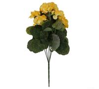 Tige de plante artificielle de géranium rouge pour accents de couleur rose avec 5 branches pour décoration de maison, bureau et événement, environ 36 cm de long (jaune)