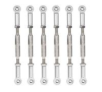 Tige de poussée de voiture RC, 6 pièces de 88 mm réglables, kit de liaison de tige de traction de tendeur, accessoires universels d'armure de buggy de camion sur chenilles 1/8 (Argent)