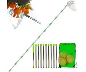 Tige De Récolte De Fruits Avec Panier, Outils De Jardin Agricole Avec Canne Télescopique Extensible, Classeur De Fruits Portable En Grande Hauteur, Contes De Fruits En Métal