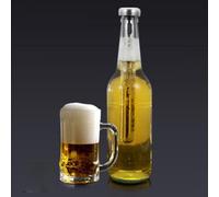 Tige de refroidissement pour bouteille de vin en acier inoxydable avec bec verseur et aérateur - 21,5 cm de refroidissement pour vin rouge/blanc, bière et boissons - Bar, PA (double trou)