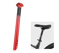 Tige de selle de vélo en alliage d'aluminium 31 6 x 380 mm de long avec double boulon de serrage et rail pour un support de selle stable et réglable (rouge)