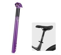 Tige de selle de vélo en alliage d'aluminium, longueur d'extension pour VTT, avec double collier de serrage et rail, longueur 380 mm, diamètre 31,6 mm (violet)
