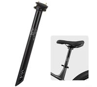 Tige de selle de vélo en alliage d'aluminium, tige de selle légère de 380 mm avec deux boulons pour vélo de route et VTT (noir)