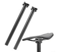 Tige de selle de vélo fabriquée à partir de fibre de carbone avec motif 3K et texture UD, poids ultra léger, 186 g, comprend une échelle de hauteur réglable, pour VTT et vélo de route (3 K 31,6 x 400