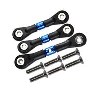 Tige de servomoteur de biellette de Direction, 3 pièces, Compatible avec Tamiya TT-02 TT-02T TT02 TT02T 1/10, Accessoires de Remplacement, Bleu
