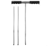 Tige de sonde de sol en acier inoxydable avec pointe de précision pour pénétration du sol dur, segments réglables de 81,3 à 122 cm, fosse septique fiable et localisateur de tuyau, poignée ergonomique