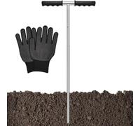 Tige de sonde de sol en acier inoxydable : test de sol et localisateur de fosse septique | Outil de détection de tuyaux souterrains avec poignée en T réglable, équipement d'échantillonnage de sue