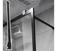 Tige De Support De Porte De Douche Noire Mate De 50 60 70 80 90 100 110 120 150 Cm De Long, Bras Stabilisateur En Verre Pour Panneau De Moins De 5 Cm(1 pc,110cm (43.3in))