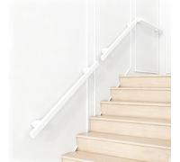Tige De Support De Rampes D'escalier Antidérapantes, Barre Carrée -Main Courante,30-600CM Courante Pour Escalier,Points Courants En Fer Forgé En Métal Pour Escaliers(Blanc,120cm)