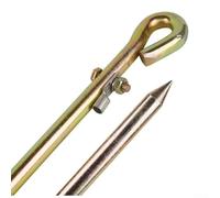 Tige de terre mobile 45 cm x 12 mm en acier massif avec serre-fil pour clôture électrique, générateur d'antenne parabolique plaqué zinc (1 pièce)