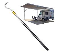 Tige de tirage, auvent rétractable en métal avec auvent sans glissement - Accessoires de camping-car multifonctionnels de verrouillage multifonctionnel, barre avec poignée en caoutchouc