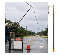 Tige de traction isolée de sécurité électrique, crochet métallique FRP Pole | Barre de traction isolée de sécurité électrique avec crochet métallique pour un travail à haute tension et des applications