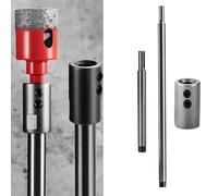 Tige d'extension de perceuse pour tige triangulaire, verrouillage à double vis en acier Cr-V, adaptateur de couple élevé 150/300 mm pour ouvre-trou