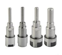 Tige d'extension de pince de défonceuse en acier au carbone, adaptateur de tige de 6,35 mm à 12 mm pour le travail du bois de précision, pour la fabrication de moules et de machines (argent) (tige de