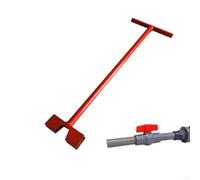 Tige d'extension de tige de robinet à boisseau sphérique en PVC avec poignée en T à double oreille pour puits profonds et canalisations souterraines, construction en acier de 30 cm ou 60 cm (60 cm)