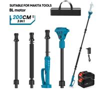 Tige d'extension de Type enfichable de 2M pour cisaille électrique et scie à chaîne 180 ° Ajustez la tige télescopique à branche haute pour la batterie Makita 18V Ensemble de 2 batteries