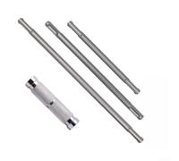 Tige d'extension pour changement rapide de 260 mm - Tige ronde à double tête - Interface à deux rainures en acier à haute teneur en carbone pour outils électriques - Argent