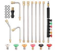 Tige d'extension pour nettoyeur haute pression avec adaptateur, 4000 psi, lance télescopique de rechange, avec 6 embouts de buse, compatible avec Kärcher série K, pour le lavage de gouttière, de toit