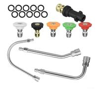 Tige d'extension pour nettoyeur haute pression en acier inoxydable avec adaptateur, triple angle 30 pour pulvérisation de 90 à 120 degrés pour Karcher pour K Series K2-K7, pulvérisateur de saleté
