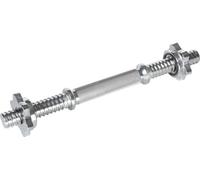 Tige d'haltère chromée avec anneau pour disques en fonte - longueur 33 cm - diamètre 25 mm - gym et fitness à domicile