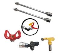 Tige Extension 2 x 30 CM pour Pulvérisateur Airless Buse Rallonge Pistolet Peinture+Buse Siège+Buse+Tête universelle