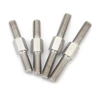 Tige filetée double M8 - Vis à goujon de tige de poussée réglables à gauche et à droite en acier inoxydable 304 for usage industriel(M8 x 50mm 2pcs)