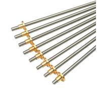 Tige filetée en acier inoxydable, 1 pièce T8 for imprimante 3D, pas de 1 mm, tige trapézoïdale de 1 mm avec écrou en cuivre, longueur 80 mm à 500 mm