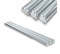 Tige Filetée Entièrement, Paquet de 5 Entièrement Fileté Goujons M8 x 300 mm, Tiges Entièrement Filetées, Tiges Rondes Solides en Acier Inoxydable 304 pour Bricoleurs