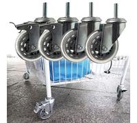 Tige Filetée M8/M10/M12 Roulette Pivotante, 75mm Roue De Meuble Robuste, Roulette Pivotante En Caoutchouc Pour Chariots, Usage Industriel Et Déplacement De Meubles(2 Braked+2 Swivel,M10*30mm)