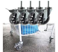 Tige Filetée M8/M10/M12 Roulette Pivotante, 75mm Roue De Meuble Robuste, Roulette Pivotante En Caoutchouc Pour Chariots, Usage Industriel Et Déplacement De Meubles(4 Braked,M10*30mm)