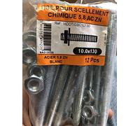 tige filetee pour scellement chimique lot de 12 10x130
