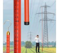 Tige Mesure Télescopique 6 8 10 12 15 18 M Bâton Mesure Hauteur, Tige D'arpentage Professionnelle Inspections Lignes Électriques Hauteur, Bâton Niveau Léger L'arpentage Foncier(Orange,49.2ft/15m)