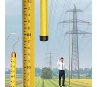 Tige Mesure Télescopique 6 8 10 12 15 18 M Bâton Mesure Hauteur, Tige D'arpentage Professionnelle Inspections Lignes Électriques Hauteur, Bâton Niveau Léger L'arpentage Foncier(Yellow,19.7ft/6m)