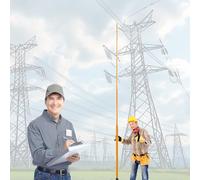 Tige Mesure Télescopique 6 8 10 12 15 18 M Poteau Mesure Hauteur, Tige D'arpentage Professionnelle Inspections Lignes Électriques/travaux Hauteur, Bâton Niveau Léger L'arpentage(Yellow,59ft/18m)