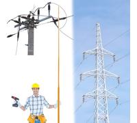 Tige Mesure Télescopique Tige D'arpentage Isolée Haute Tension, Sous-station/arpentage De Site, Récemment Extensible, Bâton Mesure Et Poteau Réglable, Tige Ronde Légère(Yellow,49.2ft/15m)
