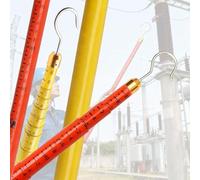 Tige Mesure Télescopique, Ttige de Mesure Isolée, avec Crochet Amovible, Équipement Mesure et Sac Transport pour Monteurs Lignes et Télécoms(Red,15m/49.2ft)