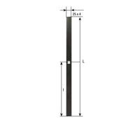 Tige plate eco TORBEL pour espagnolette - Cataphorèse - 2000 mm - 0610204