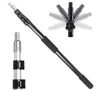 Tige Télescopique 3.6m, Tige de Rallonge, Manche Télescopique Polyvalent 0.9m-3.6m avec Pointe Métallique Universelle Twist on, Rallonge de Rouleau à Peinture pour Dépoussiérer et Nettoyer (Noir)