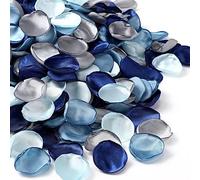 Tigeen Lot de 600 pétales de rose artificiels en soie bleu poudré français pour mariage, bouquetière, panier d'allée, dîner, centre de table, fête, fête prénuptiale, décoration de nuit romantique