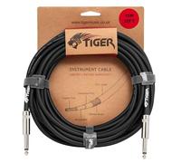 Tiger 10m (33ft) Guitare Instrument Câble - Jack mono 1/4" vers Jack Lead, connecteurs en cuivre, câble blindé à faible bruit pour guitare électrique, basse, clavier, ampli