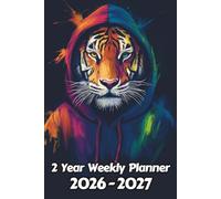 Tiger 2 Year Weekly Planner: 104 Week Sunday to Saturday Calendar | Gift For People Who Love Safari Animals, Cat Lovers | Ideal for Professionals, Students, and Busy Individuals | 6 x 9 Inches | v1