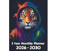 Tiger 5 Year Monthly Planner: Large 60 Month Sunday to Saturday Calendar | Gift For People Who Love Safari Animals, Cat Lovers | Ideal for ... and Busy Individuals | 8.5 x 11 Inches | v1