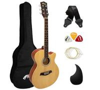 TIGER ACG1-NT34 3/4 Guitare acoustique à cordes en acier pour 9 ans et plus avec sac, sangle, cordes de rechange et plectres - Naturel