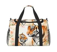 Tiger and Cub in Bloom Sac de voyage imperméable compact pour le sport, la gym et le w nd pour homme et femme